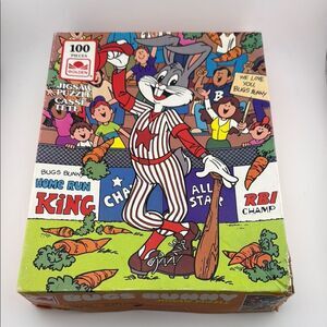 Vintage Baseball Bugs Bunny Jigsaw Puzzle - 100 Pieces